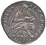 Paolo V (1605-1621) Testone 1610 A. VI - ... 