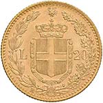 Umberto I (1878-1900) 20 Lire 1881 oro rosso ... 