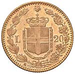 Umberto I (1878-1900) 20 Lire 1891 Oro rosso ... 