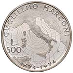 REPUBBLICA ITALIANA 500 Lire 1974 Marconi ... 