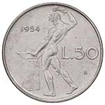 REPUBBLICA ITALIANA 50 Lire 1954 - AC ... 
