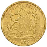 CILE 20 Pesos 1896 - Fr. 51 AU (g 12,00) ... 
