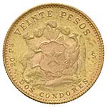 CILE 20 Pesos 1959 - Fr. 56 AU (g 4,00)