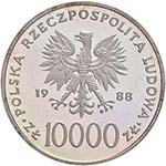 POLONIA 10.000 Zlotych 1988 - AG In slab ... 