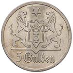 POLONIA Danzica - 5 Gulden 1927 - KM 145 AG ... 