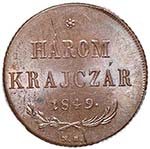 UNGHERIA 3 Krajcar 1849 - Huszar 2095 CU In ... 