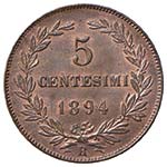 SAN MARINO 5 Centesimi 1894 - CU (g 5,03) ... 