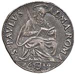 Paolo V (1605-1621) Testone 1610 A. VI - ... 
