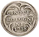 Clemente XII (1730-1740) Bologna 5 Bolognini ... 