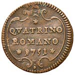Benedetto XIV (1740-1758) Quattrino 1751 A. ... 