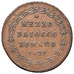 Pio VIII (1829-1830) 1/2 Baiocco 1829 A. I - ... 