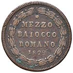 Pio VIII (1829-1830) Bologna - 1/2 Baiocco ... 