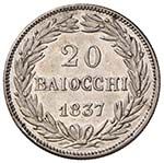 Gregorio XVI (1831-1846) 20 Baiocchi 1837 A. ... 