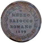 Pio VIII (1829-1830) Mezzo baiocco 1829 A. I ... 