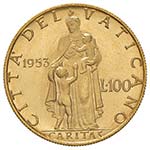Pio XII (1939-1958) 100 Lire 1953 A. XV – ... 