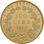 Pio IX (1846-1870) 100 Lire 1869 A. XXIV – ... 
