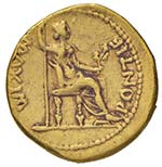 Tiberio (14-37) Aureo (Lugdunum) Testa ... 