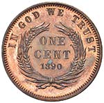 LIBERIA Cent 1890 E Pattern – KM PN47 CU ... 