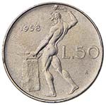 REPUBBLICA ITALIANA 50 Lire 1958 - AC