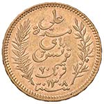 TUNISIA 20 Franchi 1891 - Fr. 12 AU (g 6,44)