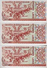 ALBANIA Banconote - 200 leke Specimen 1996 ... 