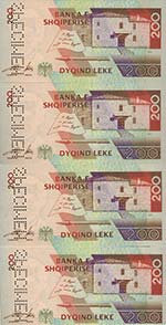 ALBANIA Banconote - 200 leke Specimen 2001 ... 