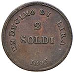 FIRENZE Carlo Ludovico (1803-1807) 2 Soldi ... 