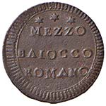 Pio VI (1775-1799) Mezzo baiocco A. XXIII - ... 