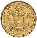 ECUADOR 10 Sucres 1899 - Fr. 10 AU (g 8,00) ... 