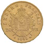 FRANCIA 20 Francs 1865 - Gad. 1062 AU (g ... 