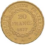 FRANCIA 20 Francs 1877 - Gad. 1063 AU (g ... 