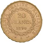 FRANCIA 20 Francs 1896 - Gad. 1063 AU (g ... 