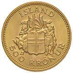 ISLANDA 500 Kronur 1961 - Fr. 1 AU (g 9,00)