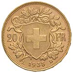 SVIZZERA 20 Francs 1935 - Fr. 499 AU (g ... 