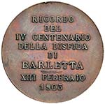 Medaglia 1903 - Barletta - Anniversario dei ... 