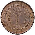 CEYLON Victoria (1837-1901) 5 Cents 1870 - ... 