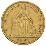 CILE 10 Pesos 1855 - KM 131 Au (g 15,16)