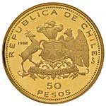 CILE 50 Pesos 1968 - KM 184 AU (g 10,00)
