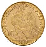FRANCIA 10 Francs 1899 - KM 846; Gad. 1017 ... 