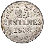 SVIZZERA Ginevra - 25 Centimes 1839 - HMZ2 ... 