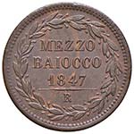 Pio IX (1846-1870) Mezzo Baiocco 1847 A. II ... 