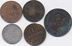 Lotto di 5 monete di Pio IX, come da foto    ... 