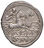 Porcia - C. Cato - Denario (123 a.C.) Testa ... 