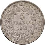 FRANCIA 5 Francs 1851 A - Gad. 719 AG (g ... 