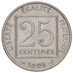 FRANCIA 25 Centimes 1903 - Gad. 362; KM 855 ... 