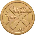 KATANGA 5 Francs 1961 - KM 2a AU (g 13,34)