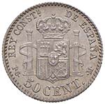 SPAGNA Alfonso XIII (1886-1931) 50 Centimos ... 