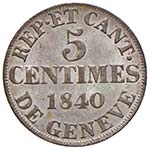 SVIZZERA Ginevra 5 Centimes 1840 - KM 131; ... 