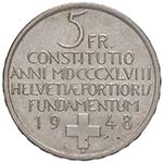 SVIZZERA 5 Franchi 1948 - KM 48 AG (g 15,08)