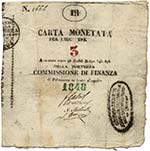 CARTAMONETA PALMANOVA Assedio 3 Lire 1848 - ... 